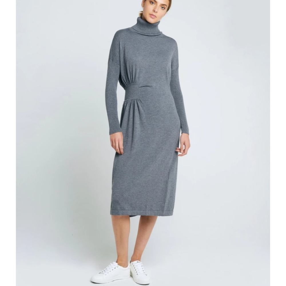 NWT CAARA Turtleneck Midi Sweater Dress